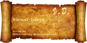 Várnai Dávid névjegykártya